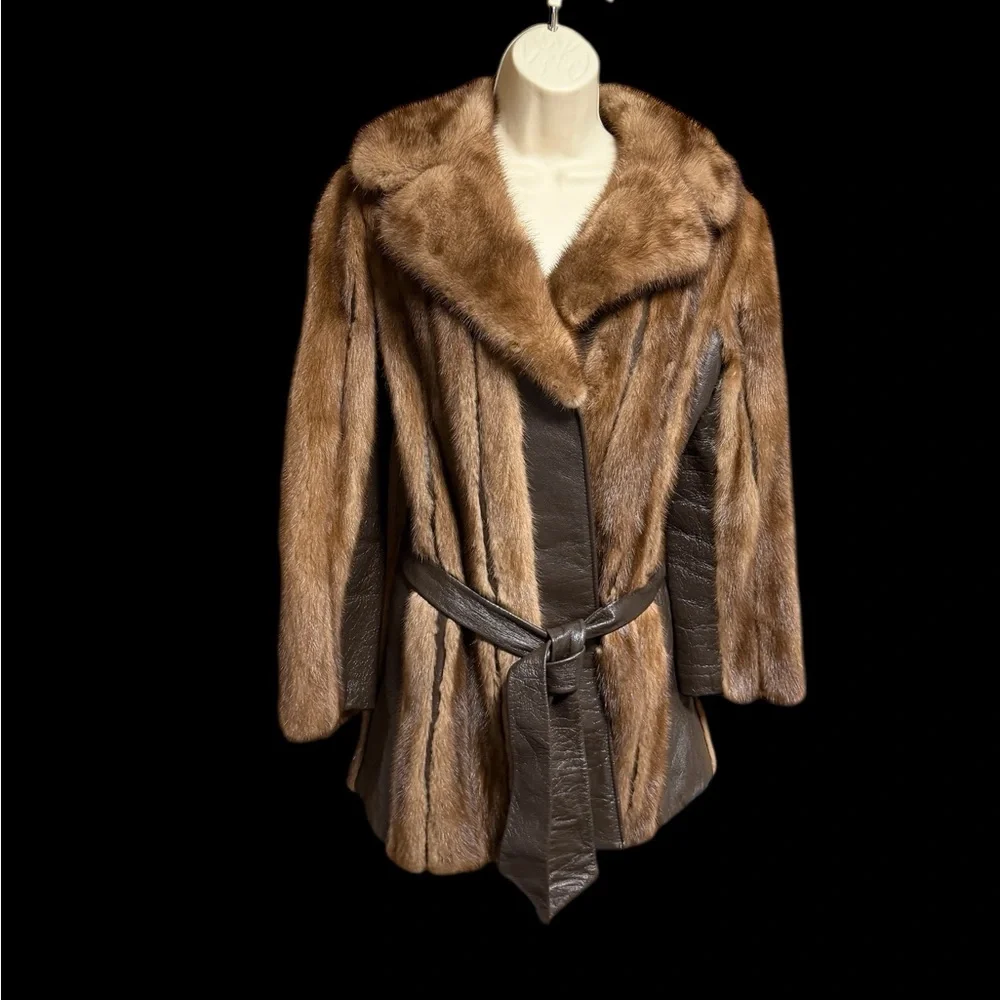 🤎 Vintage 60s/70s Mink & Leather Coat | Fields of Monroe | Luxe Heritage Fur 🤎 - Picture 2 of 14